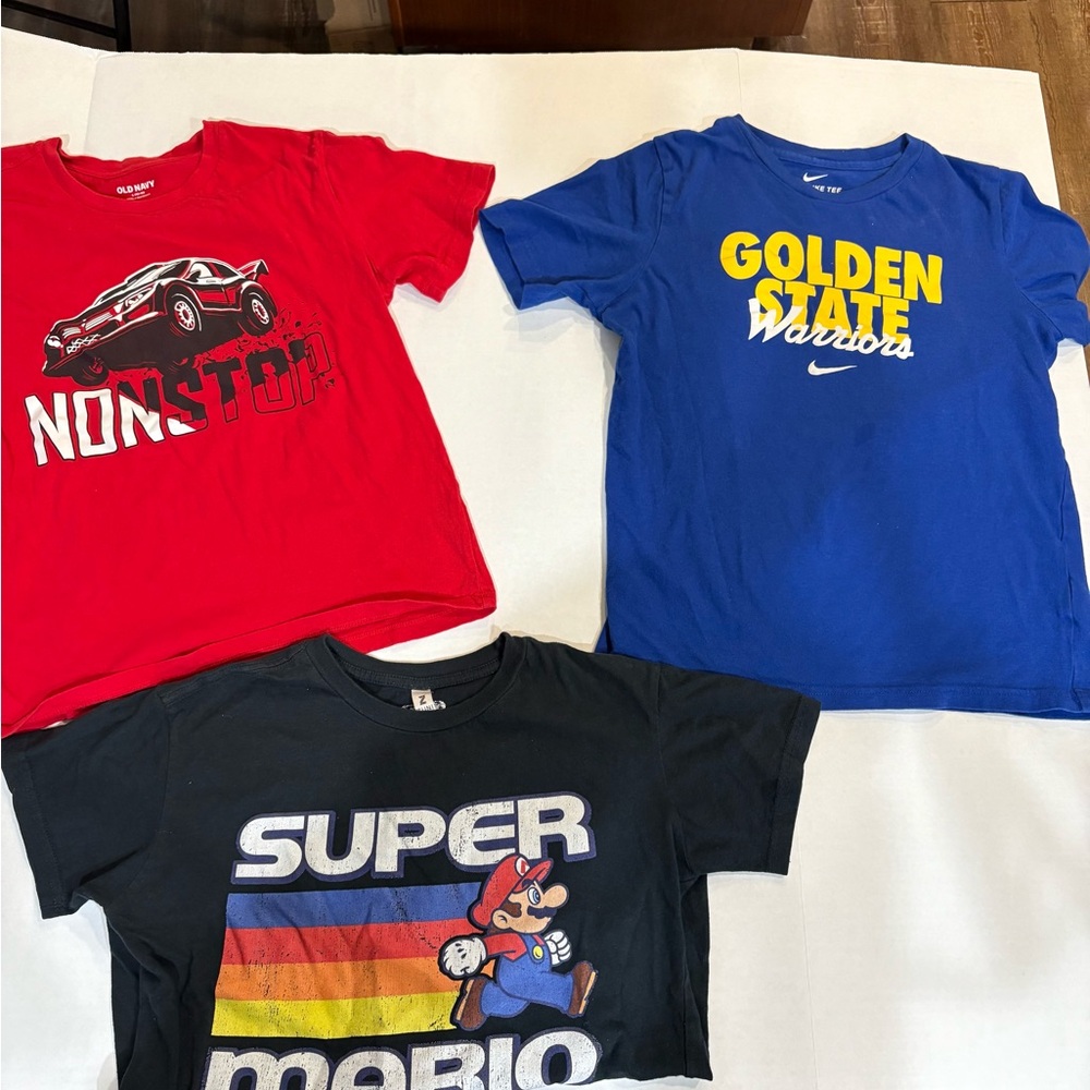 Kids Tee Bundle |Golden State Warriors| Super Mario| Race| Age 8-10